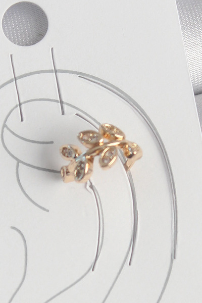 Hsc bilişim أقراط نسائية من حجر الزركون بلون النحاس على شكل ورقة