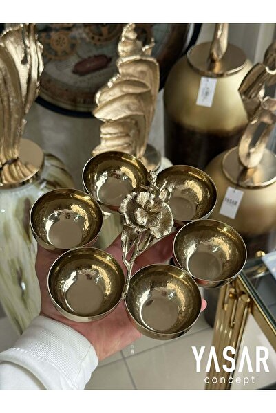 YASAR CONCEPT Goldiva Brass Snack Bowl Set of 6