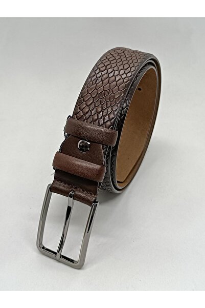 Gutiero حزام كلاسيكي بني اللون مصنوع من الجلد الطبيعي بنسبة 100% للرجال