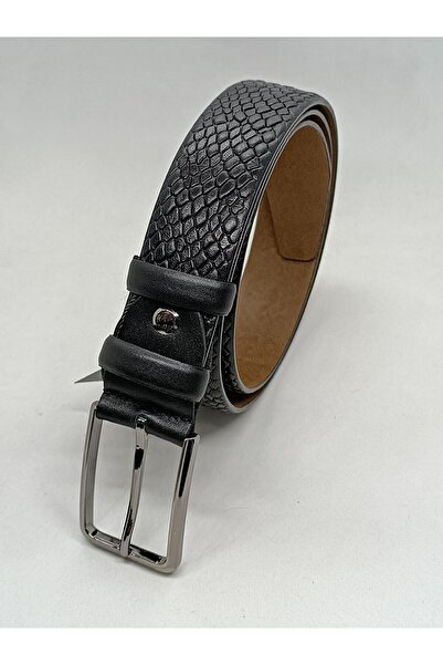 Gutiero Curea clasică neagră pentru bărbați, 100% piele naturală