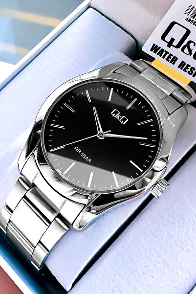Q&Q Original Quartz Men Wristwatch Silver Color Steel Band 5 Atm Water Resistant Gift Bracelet Qqe2001C14