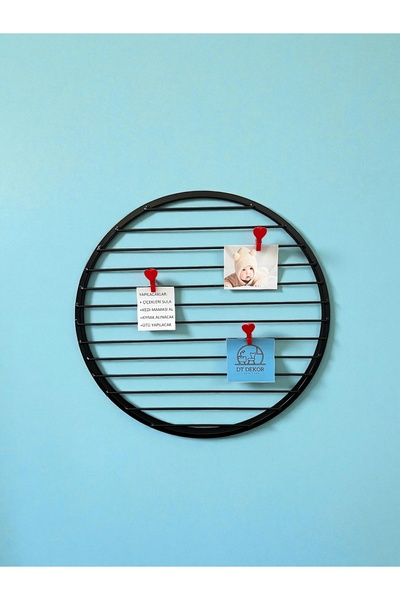 Home Metal Round Wall Panel |   40 cm Diameter Decorative Note Holder & Photo Hanging Board