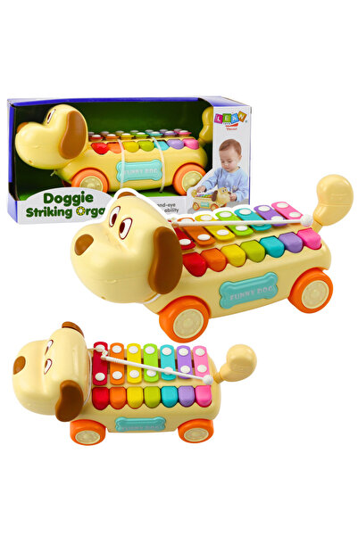 Bebelul Câine de tras cu cinele colorate și coadă mobilă pentru copii de la 1...