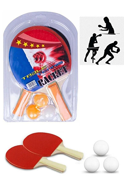 MİNGODAN Masa Tenisi Raketi 2li & Masa Tenisi Topu Set Taşınabilir Pinpon Ten...