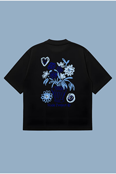 PURE POWER Μπλουζάκι Nude Project Jarron Tee Μπλε Boxy Fit Oversize Unisex – Μπλουζάκι με τύπωμα | Streetwear