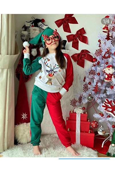STAR GOGO KİDS 3-Piece Unisex Children's Tracksuit with a New Year's Concept Hat