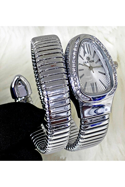 SHADOW Luxurious Ladies' Bangle Watch - Gold-Toned Serpent Design - Set with Crystal