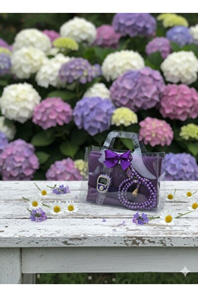 lifestyling Transparent Box Scarf Prayer Beads Stone Zikirmatik Set Gift Mevlüt Hajj Umrah Gift