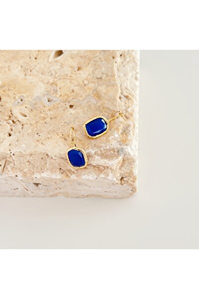 Vesce Atelier Chalcedony Drop Earrings Navy Blue