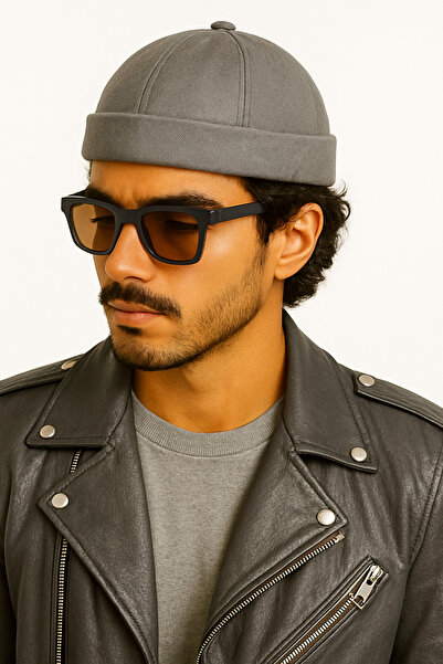 CapZone Gray Docker Hat Unisex – Casual & Stylish Combination – Roll-Up Docker Hat – Adjustable Velcro