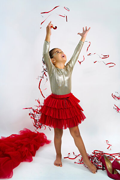 DUCA KIDS 3 Piece Glitter Special Occasion Set with Fairy Tail Ruffle Skirt