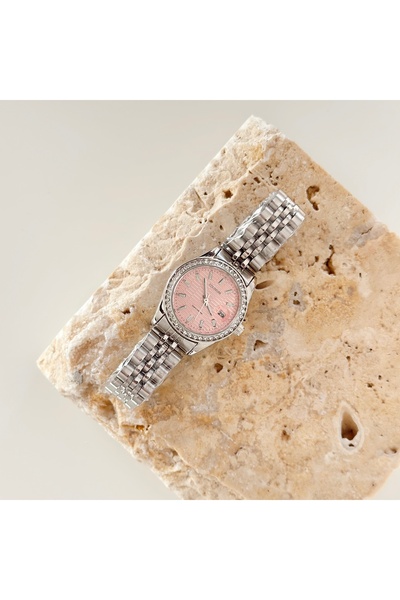 Vesce Atelier Glace Silver Watch Pink