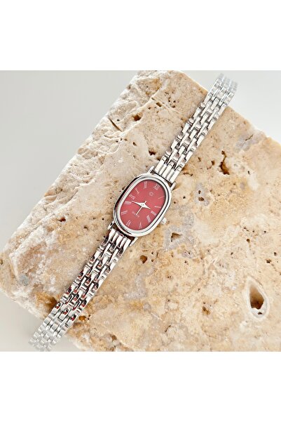Vesce Atelier Churn Silver Watch Burgundy