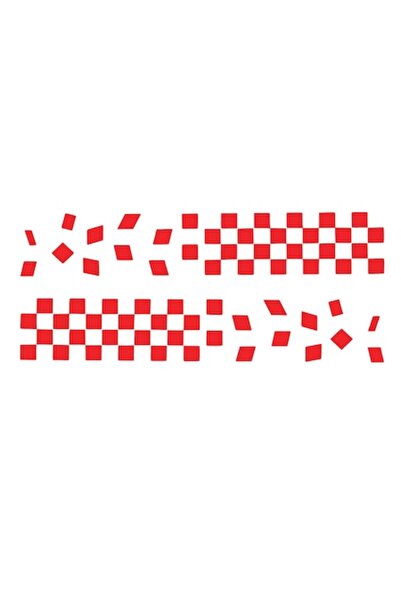 Oracal 651 Car sticker - Finish line, 2 pcs, 70x12cm, red