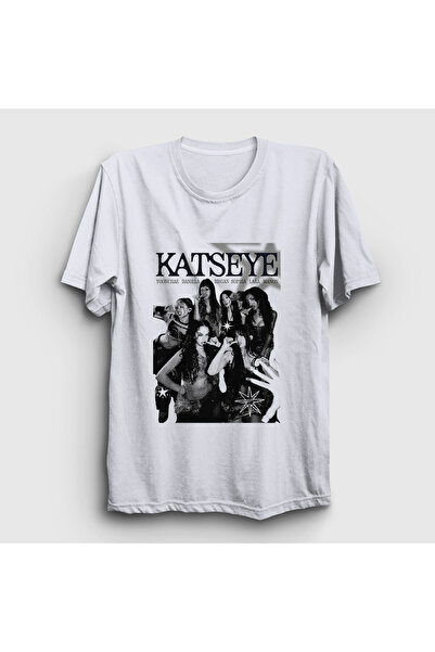 Presmono Unisex Λευκή αφίσα K Pop Katseye T-Shirt 583603tt