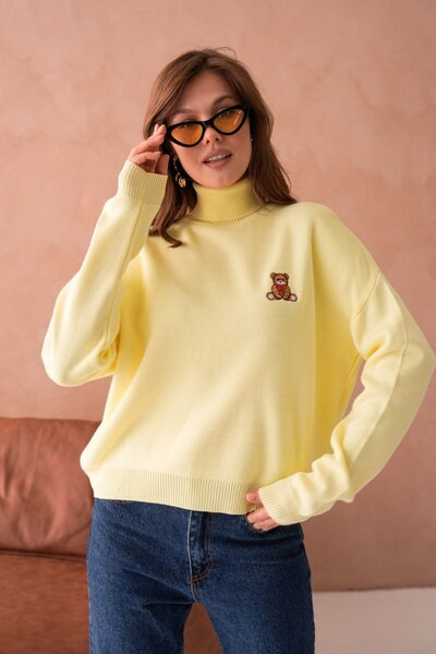 Noi Belis Oversized Turtleneck Knitwear Sweater Aw25Kz0109