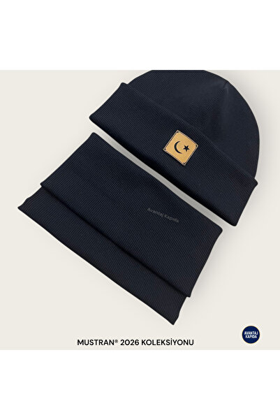 Mustran 4-12 Years Old Children's 2-Piece Beret Neck Collar Set 95% Cotton Handmade |   Double Layer 4 Layer Ear Gift