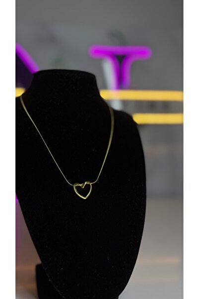 Çelik Gold Kalp Kolye