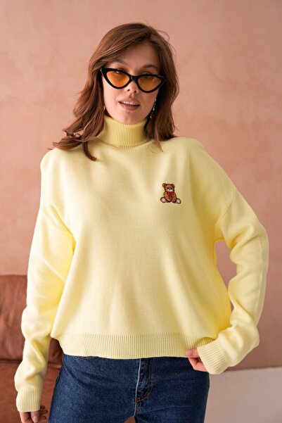 Noi Belis Oversized Turtleneck Knitwear Sweater Aw25Kz0109