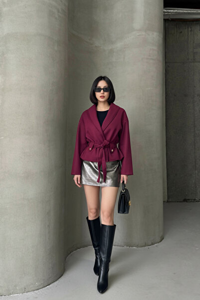 ALFUDO Moda Collection Buttoned Comfortable Fit Cashmere Cardigan/Jacket with Tie Detail