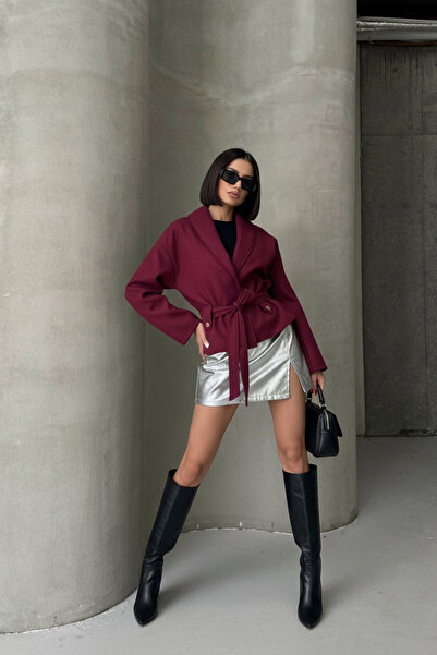 ALFUDO Moda Collection Buttoned Comfortable Fit Cashmere Cardigan/Jacket with Tie Detail