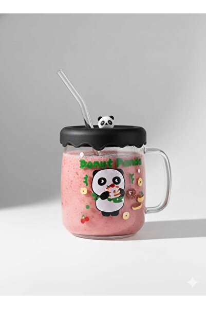 Ta-Fu Global 500ml Glass Cup with Silicone Lid and Straw