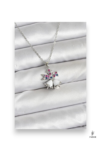 FUDER 316L Steel Chain Silver Color Chirtsmas Bell Model Christmas Themed Wom...