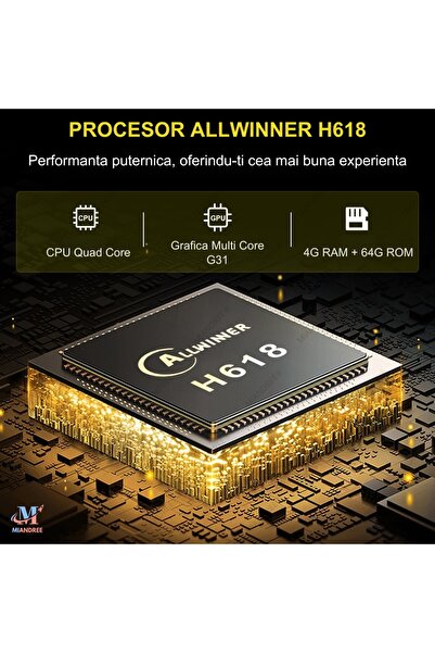 MIANDREE Smart TV Box Mediaplayer 8K, 4K UHD MIANDREE®, Android 14, Wi-Fi 6, Bluetooth 5.4, Quad-Core, 64GB,