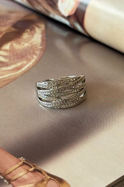 Trendy Butik خاتم فستان سهرة مرصع بحجر الزركون