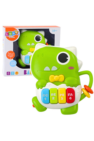 Bebelul Mini pian pentru copii mici, lumini și sunete verzi de dinozauri