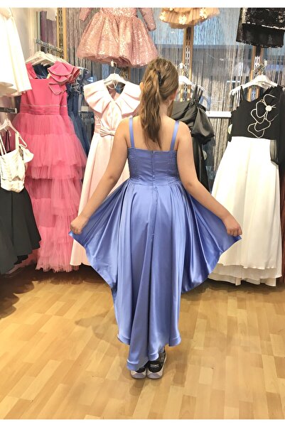 Erkut Βραδινό φόρεμα για κορίτσια από σατέν ύφασμα με ουρά