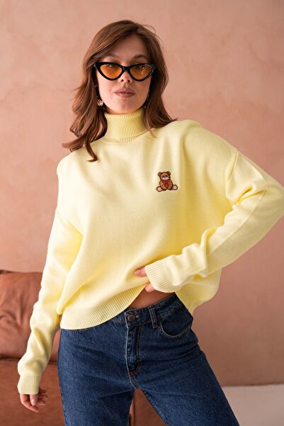 Noi Belis Oversized Turtleneck Knitwear Sweater Aw25Kz0109