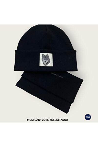 Mustran 4-12 Years Old Children's 2-Piece Beret Neck Collar Set 95% Cotton Handmade |   Double Layer 4 Layer Ear Gift