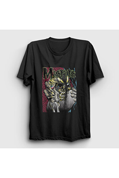 Presmono Unisex Siyah Eyeball Misfits T-Shirt 581671tt