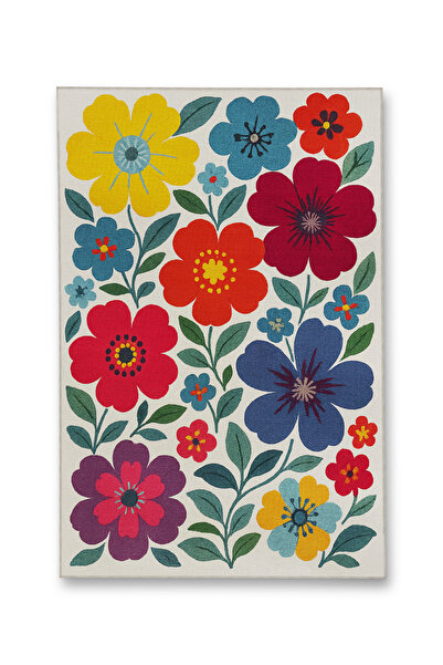 Rugs Modern Halı سجادة موسو زرقاء بنفسجية اللون بنمط زهور عرقية منسوجة بقاعدة...