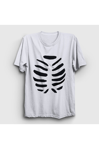 Presmono تي شيرت أبيض للجنسين لعيد الهالوين للزوجين والعشاق على شكل هيكل عظمي 580870tt