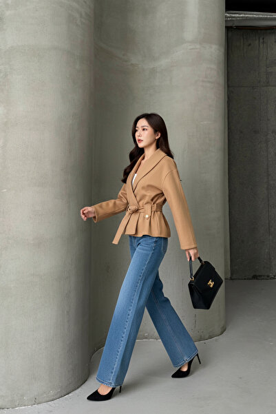 ALFUDO Moda Collection Buttoned Comfortable Fit Cashmere Cardigan/Jacket with Tie Detail