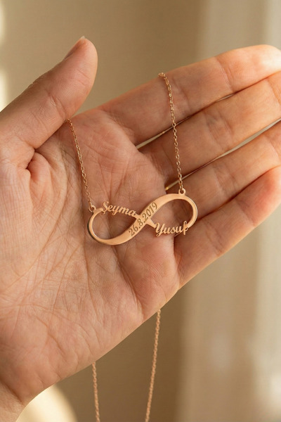 neshely jewelry 925 Ayar Gümüş Kişiye Özel İsimli 14 Ayar Altın Kaplama Rose ...