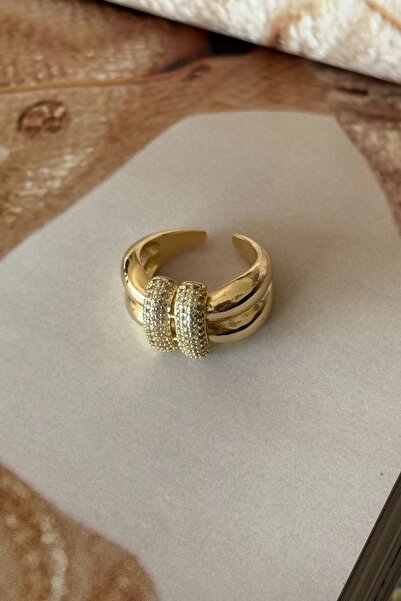 Trendy Butik Zircon Stone Curved Ring