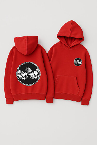 CLASSY.MODA Унисекс суитшърт с качулка, с голям размер и принт – за фитнес, б...