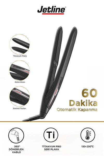 JET090 Professional Digital Indicator Hairdresser Type Titanium Pro Serial Plate Hair Straightener