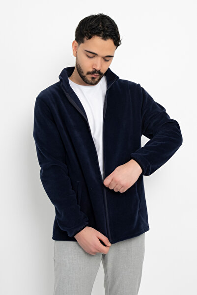 DAŞ ÜNİFORMA Unisex Anti-Pilling Non-Pilling Standard Fit Full Zipper Cold-Proof Fleece Cardigan