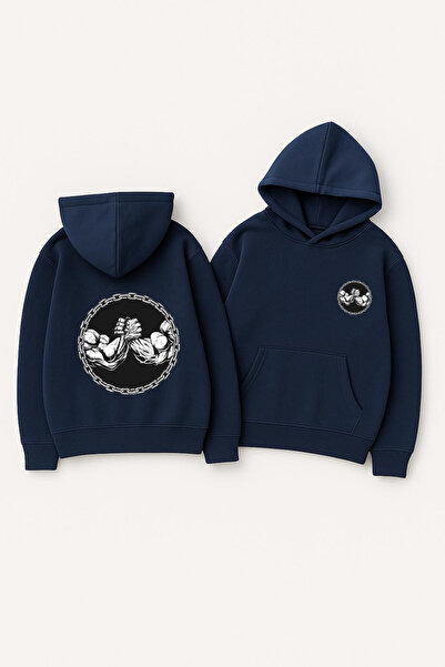 CLASSY.MODA Унисекс суитшърт с качулка, с голям размер и принт – за фитнес, б...