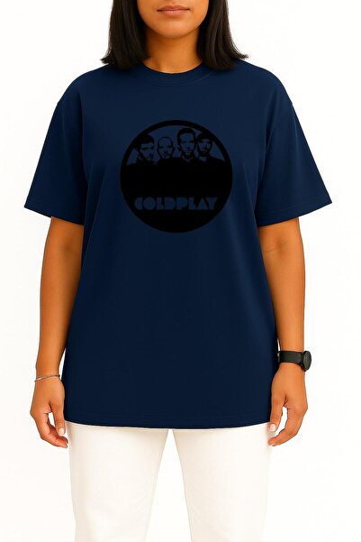 Bahriyeli Collection Oversized Coldplay Rock Band Chest Printed Unisex T-Shirt