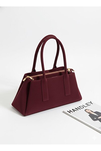 Handley حقيبة كتف نسائية من جلد الغزال