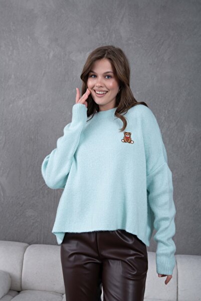 Noi Belis Oversized Soft Textured Oversized Knitwear Sweater Aw25Kz0114