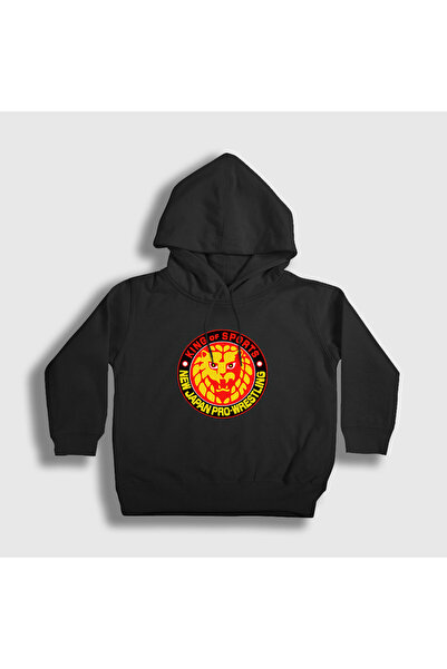 Presmono Unisex Παιδικό μαύρο φούτερ Njpw Wrestling New Japan Pro Wrestling με κουκούλα 583361tt