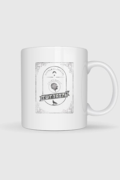 Bahriyeli Collection Göktürkçe Atatürk Yazısı Printed Kupa Bardak