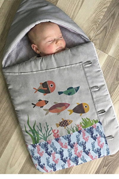 GÜLERBEBECİX قماش لف الرضع بنقشة السمكة