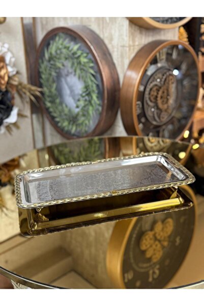 city gold PİRİNÇ DİKDÖRTGEN TEPSİ 43 x 20 CM